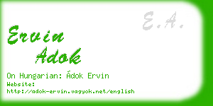 ervin adok business card
